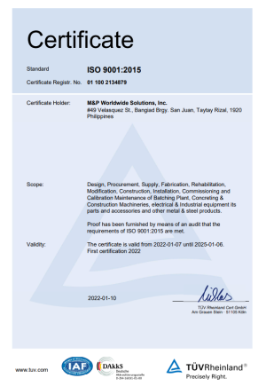ISO CERTIFICATE